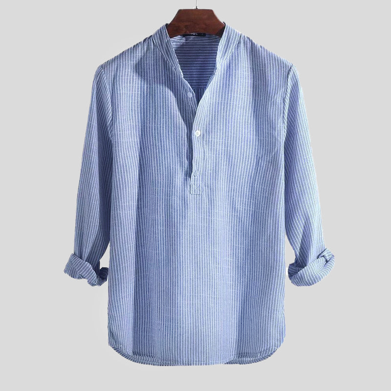 Chemise Rayée à Col Officier