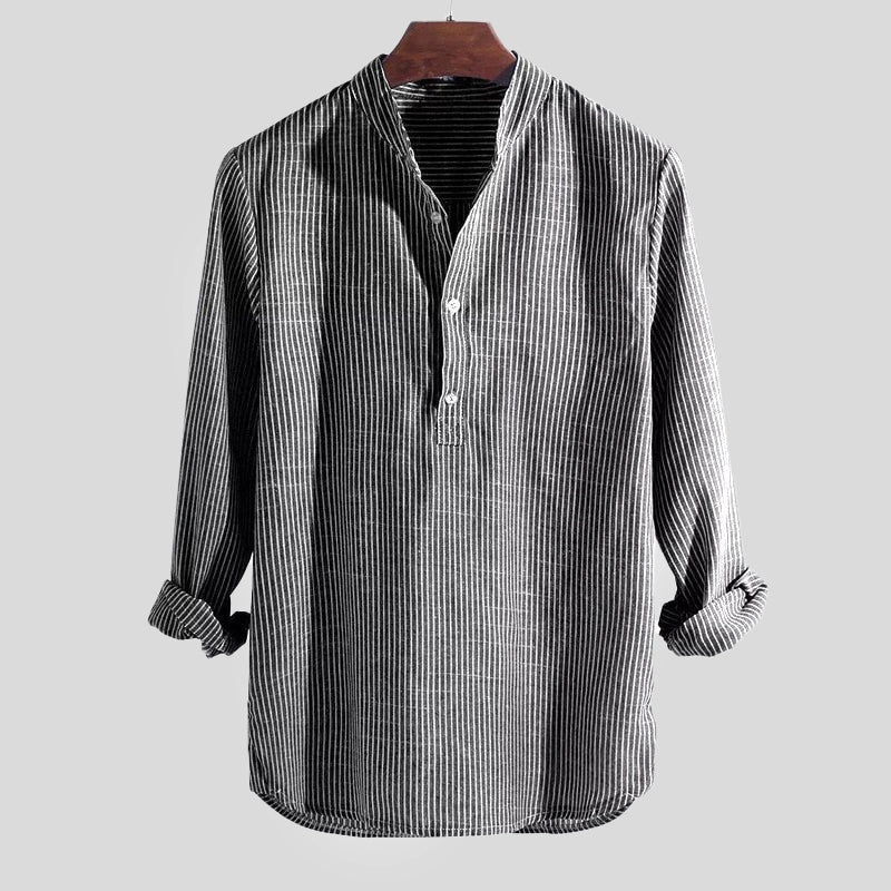 Chemise Rayée à Col Officier