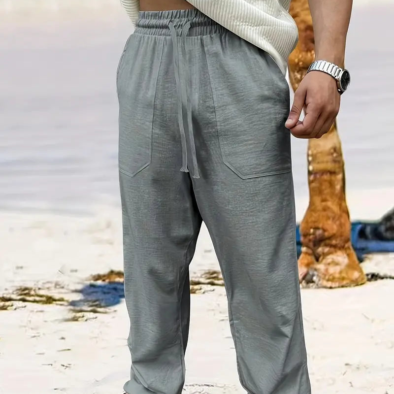 Pantalon Ample à Taille Élastique et Cordon