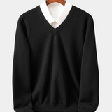 Pull Homme Col V en Maille Fine