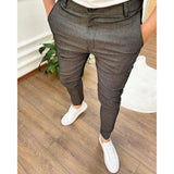 Pantalon Ajusté Texturé Coupe Fuselée