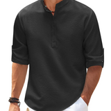 Chemise Texturée à Col Officier