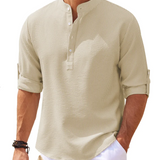 Chemise Texturée à Col Officier