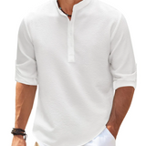 Chemise Texturée à Col Officier
