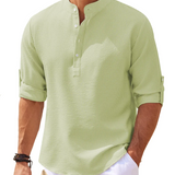 Chemise Texturée à Col Officier
