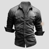 Chemise en Denim à Doubles Poches