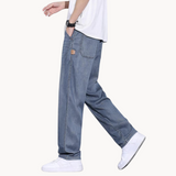 Jean Ample Délavé à Taille Élastique