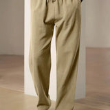 Pantalon Ample à Taille Élastique et Cordon