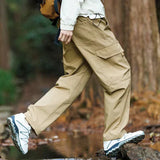 Pantalon Cargo Ample Outdoor à Taille Élastique