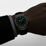 Montre pour Homme Bracelet Cuir Bleu – Quartz Lumineuse et Étanche 40 mm
