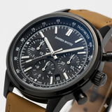 Montre pour Homme Bracelet Cuir – Quartz Chronographe Étanche 40,5 mm