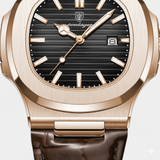 Montre pour Homme Bracelet Cuir – Quartz Lumineuse et Étanche 40 mm