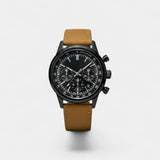 Montre pour Homme Bracelet Cuir – Quartz Chronographe Étanche 40,5 mm