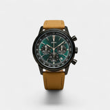 Montre pour Homme Bracelet Cuir – Quartz Chronographe Étanche 40,5 mm
