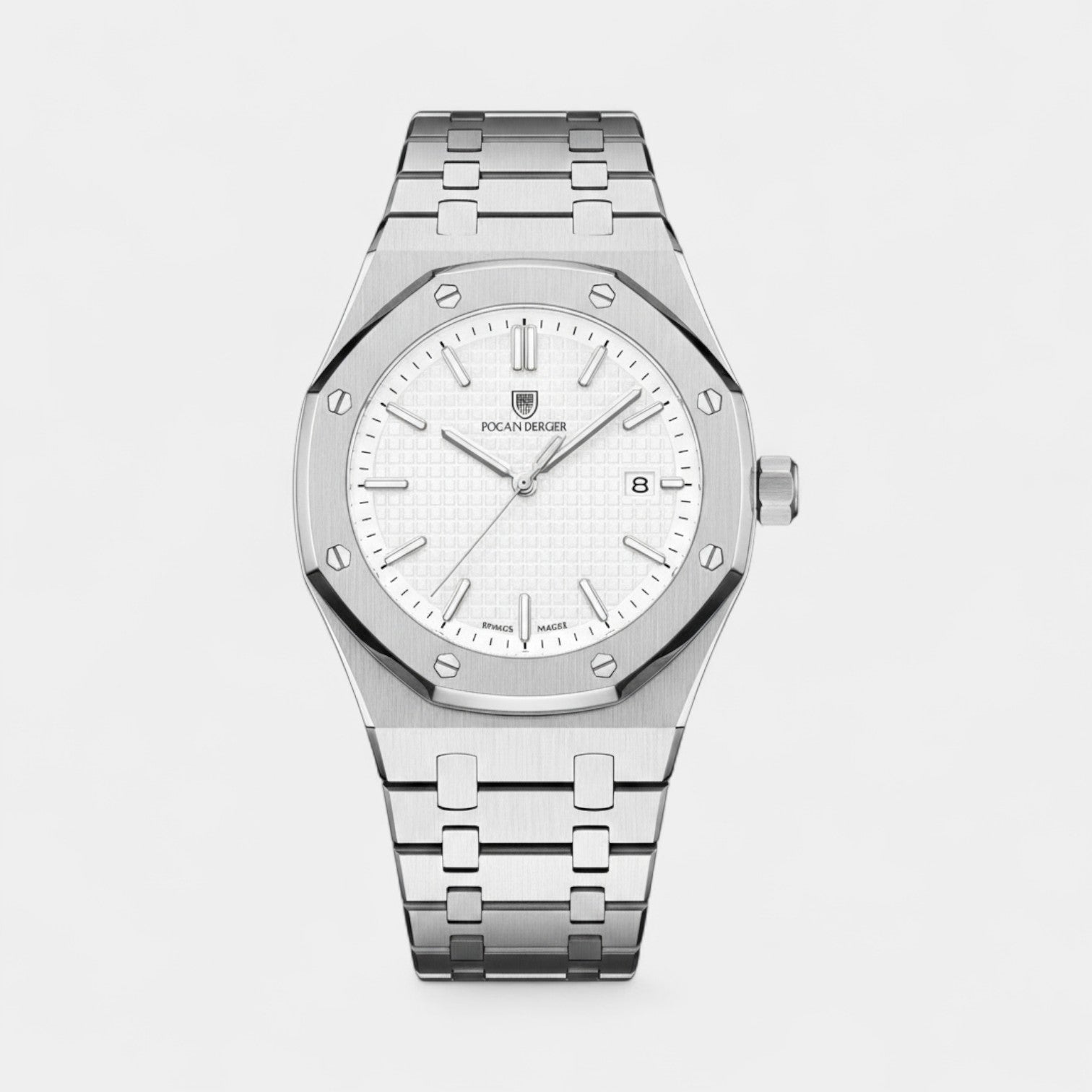 Montre pour Homme Acier Inoxydable Argentée – Quartz Lumineuse et Étanche 42 mm