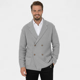 Cardigan Croisé pour Homme en Maille – Col Revers Style Tailleur