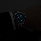 Montre pour Homme Acier Inoxydable – Quartz Chronographe Lumineuse et Étanche 43 mm