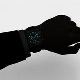 Montre pour Homme en Cuir Noir – Quartz 41 mm Multi-Fonction