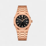 Montre pour Homme Acier Inoxydable Or Rose – Quartz Lumineuse et Étanche 42 mm