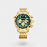 Montre pour Homme Dorée en Acier Inoxydable – Quartz Lumineuse et Étanche 43 mm