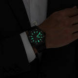 Montre pour Homme Acier Inoxydable Noire – Quartz Lumineuse et Étanche 42 mm