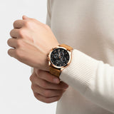 Montre pour Homme à Bracelet en Cuir – Quartz Multi-Fonctions 41 mm