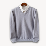 Pull Homme Col V en Maille Fine