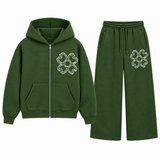 Ensemble de Survêtement Floral Premium – Sweat à Capuche Zippé & Pantalon Large