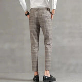 Pantalon Carreaux Prince-de-Galles Coupe Fuselée