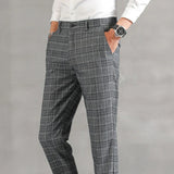 Pantalon Carreaux Prince-de-Galles Coupe Fuselée