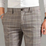 Pantalon Carreaux Prince-de-Galles Coupe Fuselée