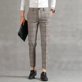 Pantalon Carreaux Prince-de-Galles Coupe Fuselée