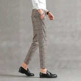 Pantalon Carreaux Prince-de-Galles Coupe Fuselée