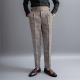 Pantalon Prince-de-Galles à Pinces Coupe Fuselée