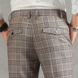 Pantalon Carreaux Prince-de-Galles Coupe Fuselée