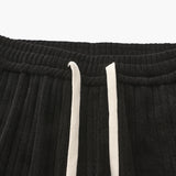 Pantalon Large Texturé à Cordon Contrasté