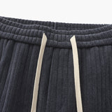 Pantalon Large Texturé à Cordon Contrasté