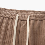 Pantalon Large Texturé à Cordon Contrasté