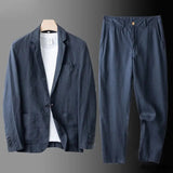 Costume deux-pièces homme en lin et coton