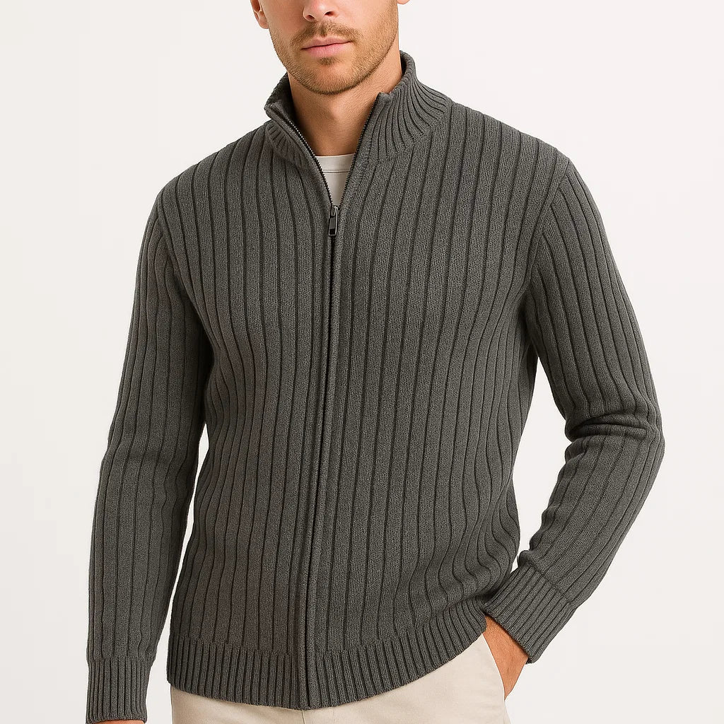 Gilet Homme en Maille Zippé