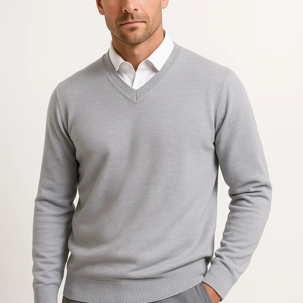 Pull Homme Col V en Maille Classique