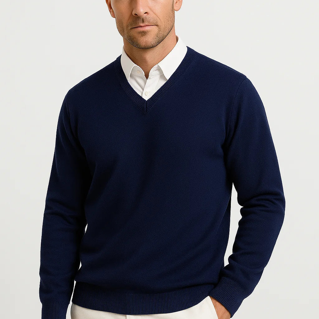 Pull Homme Col V en Maille Classique