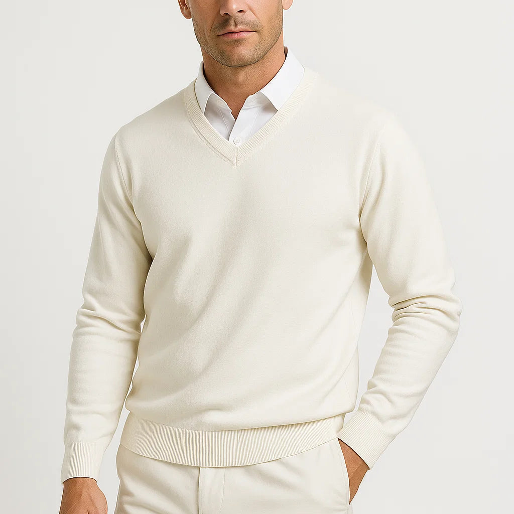 Pull Homme Col V en Maille Classique