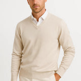 Pull Homme Col V en Maille Fine