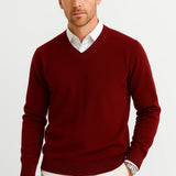 Pull Homme Col V en Maille Fine