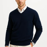 Pull Homme Col V en Maille Fine