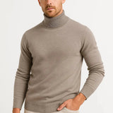Pull Col Roulé Classique Camel Homme