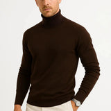 Pull Col Roulé Classique Camel Homme