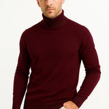 Pull Col Roulé Classique Camel Homme