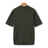 Polo Maille Côtelée à Col Ouvert